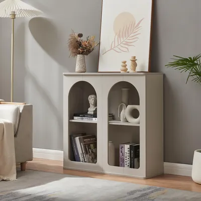 Immagine prodotto di Credenza 'Trorhun' con 4 scomparti aperti 80 x 30 x 80 cm Grigio