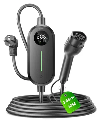 Produktbild von Typ 2 Ladekabel Schuko 3,68 kW, 6–16A, 10m, IP66 Wasserdicht für EVs/PHEVs – 3,68kW