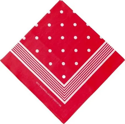 Image de Mouchoir D&L - Rouge avec boules blanches - Coton - 1 pièce