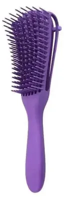 Produktbild von 8-reihige Entwirrungsbürste, ergonomisch, abnehmbar, universell, tragbar, zum Entwirren von Massagehaaren für Frauen, Lila