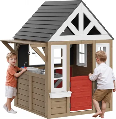 Obrázek produktu pro Dětský domeček na hraní - Dřevěný zahradní domek 1403x1260x1660mm - Robustní venkovní hračka - Ideální na zahradu