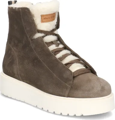 Produktbild von Marc O'Polo Damenstiefel aus braunem Wildleder, isoliert 40