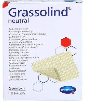Produktbild von GRASSOLIND Salbenkompressen steril 5 X 5 cm, 10 St. Kompressen