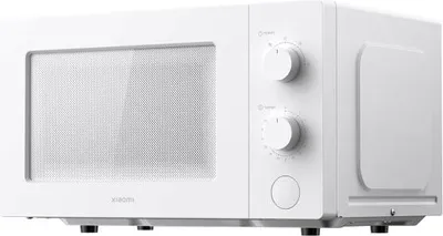 A white Xiaomi microwave oven shown from a three-quarter front angle on a white background.