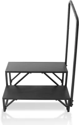 Produktbild von Stufen für Camper, 200 kg Tragfähigkeit, Kohlenstoffstahlschritte mit Geländer, sicherer Einstieg für Camper, Anhänger, Camper