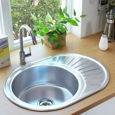 Image de VIDAXL -Waschbecken mit Abfluss und ovalem Edelstahl aus Schwanhals