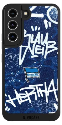 Produktbild von NIVOCASE Handyhülle für Samsung Galaxy S22 Hülle NIVOpure Case Schwarz Graffiti Hertha BSC Offizielles Lizenzprodukt