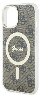 Obrázok produktu pre Puzdro GUESS Hardcase IML 4G Magsafe pre iPhone 15 Pro 6,1 palca hnedé GUHMP15LH4STW