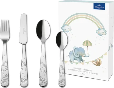 Obrázok produktu pre Villeroy & Boch, detský príbor Boho Kids, motív "Chôdza ako slon", 4-dielna sada