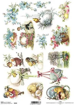 Produktbild von ITD Reispapier Decoupage Bastelpapier Softpapier Serviettentechnik, Ostern R490