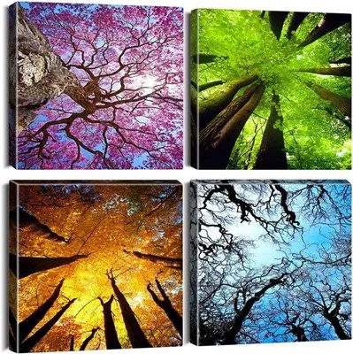 Image de Décoration murale moderne, 30 x 30 cm, lot de 4