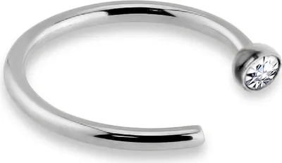 Produktbild von viva-adorno 0,8mm Nasenring Nasenpiercing Piercing Hoop Ring Chirurgenstahl 316L Kristall in verschiedenen Farben Z505,silber