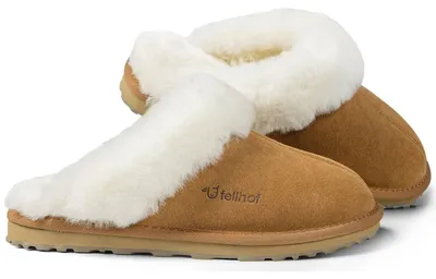 Produktbild von Fellhof Primo Damen Damen Lammfell-Pantoffel mit Gummisohle Hellbraun, 3226-BRWN