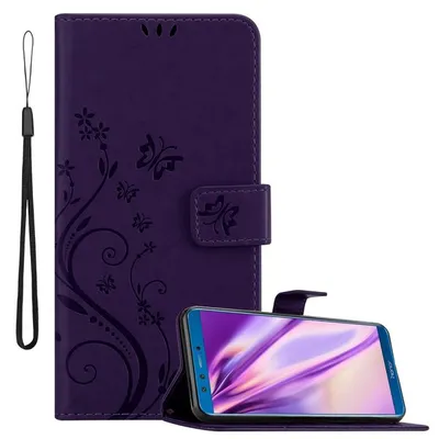 Immagine prodotto di Cadorabo cover per Honor 9 LITE cover protettiva in viola cover protettiva cover telefono cellulare cover fiori custodia fiore