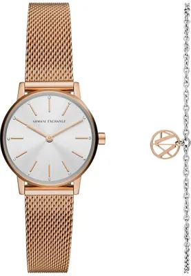 Productafbeelding van Armani Exchange AX7121 dameshorloge, met een roestvrijstalen kast en een metalen band