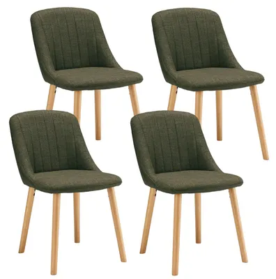 Produktbild von Esszimmerstühle 4er Set mit Holzbeinen - grün