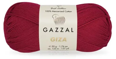 Zdjęcie produktu dla Włóczka Gazzal Giza - kolor rubin - do szydełkowania i robienia na drutach