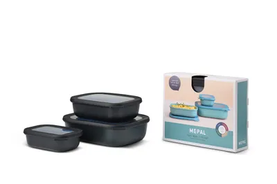 Zdjęcie produktu dla MEPAL 106270041100 MEPAL Frischhaltedose Cirqula 7,0 cm hoch nordic black 0,5/1,0/2,0 l, 1 Set
