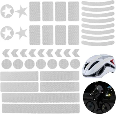 Immagine prodotto di Set di 42 riflettori per biciclette, adesivi riflettenti, nastro riflettente, pellicola riflettente, adesivi autoadesivi, adesivi luminosi per caschi da bicicletta e motociclette
