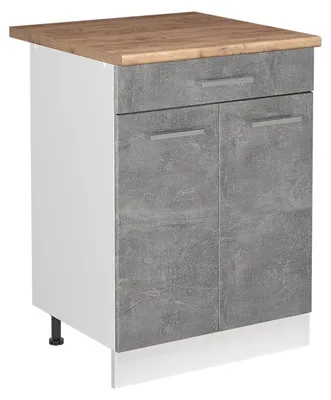 Immagine prodotto di Mobile lavello cucina Vicco R-Line Calcestruzzo/Bianco 60 cm piano di lavoro Rovere dorato, Model 72993