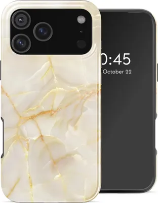 Productafbeelding van Selencia Vivid Backcover met MagSafe voor de Apple iPhone 17 Pro Max - Golden Beige Marble