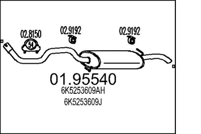 Produktbild von MTS 01.95540 Endschalldämpfer für VW Polo Classic (6V2) Auspuff