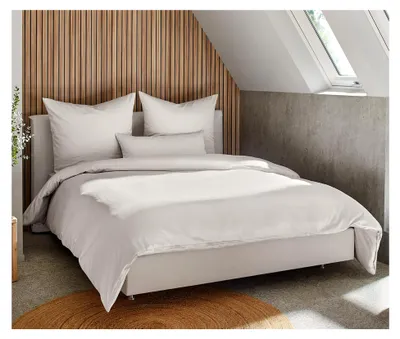 Produktbild von Bettwäsche Set aus Baumwolle-Satin, Bettbezug 155x220 cm und Kissenbezug 80x80 cm, Allergiker geeignet,  100 Klasse 1  - Weiß