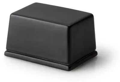 Produktbild von CONTINENTA Butterdose für 125g, Keramik schwarz 9,5x7x6 cm 3725 4017167372501 Vorteilset – 2 Stück – inkl. 4 Edelstahl-Trinkhalme