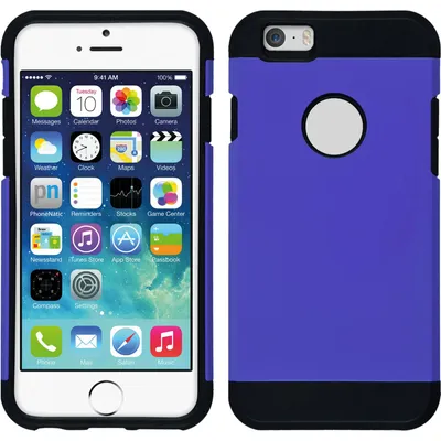 Produktbild von PhoneNatic Hybridhülle kompatibel mit Apple iPhone 6s / 6 - ShockProof lila Cover Schutzhülle + 2 Schutzfolien
