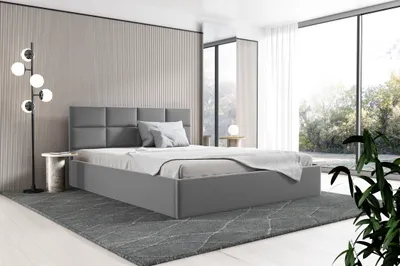 Produktbild von Sofello Polsterbett 200x200 Metall-Lattenrost Grau Velour Samtstoff Velvett mit Bettkasten und Stauraum