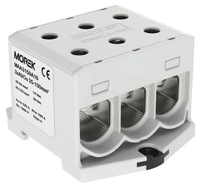 Zdjęcie produktu dla Główny zacisk kablowy 6x 25-150mm2 szary 1P OTL 150-3 MAA3150A10 Morek 4344