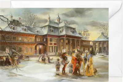 Produktbild von Weihnachtsklappkarte Pillnitz mit Schlossmotiv und Umschlag