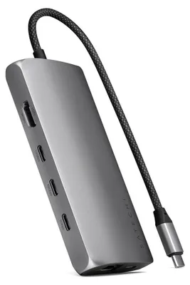 Zdjęcie produktu dla Satechi ST-P8KEM, Przewodowa, USB 3.2 Gen 1 (3.1 Gen 1) Type-C, 10,100,1000 Mbit/s, Szary, SD, 54,1 mm