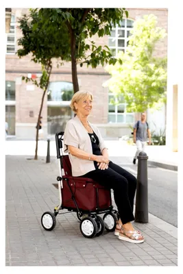 Produktbild von Comfort Assist Lett900P | Einkaufstrolley | 4-Rädriger Klappbarer Einkaufswagen | Medizinprodukt der Klasse I | Abnehmbare Tasche 36L/15kg | Ablagefach | Hellgrau