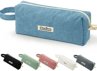 Produktbild von Blaues Corduroy-Etui für Schule und Büro