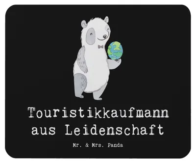 Produktbild von Mr. & Mrs. Panda Mousepad Touristikkaufmann Leidenschaft - Schwarz - Geschenk, Mauspad, laptop, Mouse Pad, mousematte, computer