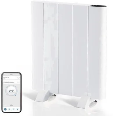 Productafbeelding van Elektrische Kachel 700 W - Convectorverwarming - 45,3 x 50 x 6 cm - Wit - Mobiele Radiator