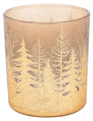 6er-Set Glas-Teelichthalter Rissmuster Gold 7x7x8 cm
