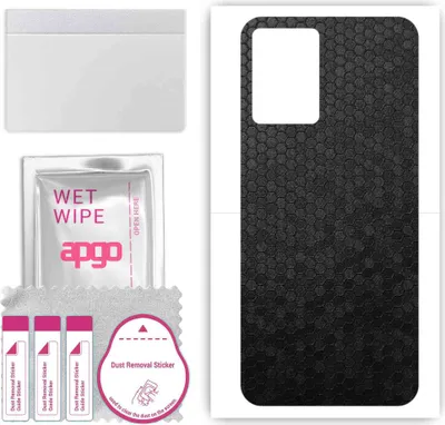 Produktbild von apgo Rückseite Schutzfolie, Skin, kompatibel mit Vivo Y33S V2166A, Hinten Displayschutzfolie aus Vinylfolie, kratzfest, einfache Montage - Schwarze Honigwabe