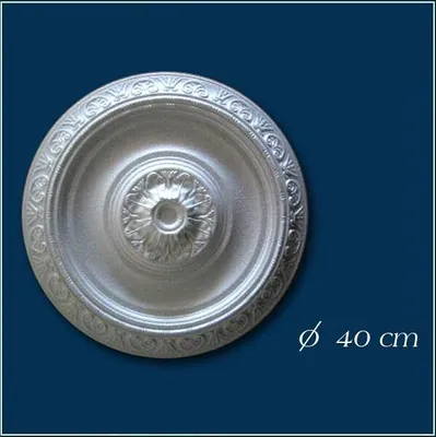 Produktbild von Klassische Stuckrosette R20, 400 mm Durchmesser, konvex, Blütenmuster