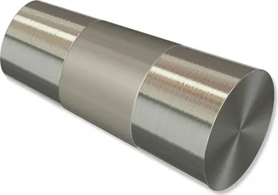 Produktbild von Interdeco Endstücke Konus (Bicolor) für Gardinenstangen 20 mm Ø, Edelstahl-Optik / Satin, Modell Tanara (Packung 2 Stück)