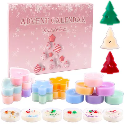 Produktbild von Adventskalender 2026 Frauen Duftkerzen Adventskalender mit 24 Teelichtern Duftteelichter Weihnachten Geschenkidee für Mädchen Damen Scented Candles Rosa