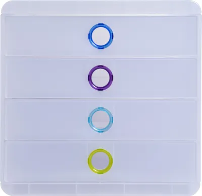 Produktbild von Exacompta 314399D Exacompta, CHROMALINE Schubladenbox mit 4 Schubfächern, POP-BOX, für Dokumente A4+ - Farben sortiert