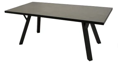 Produktbild von Tisch Gartentisch 180x90cm Aluminium dunkelgrau mit Glas