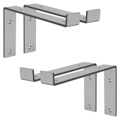 Immagine prodotto di Set di 4 supporti metallici per mensole, dimensioni 25x4x14,5 cm