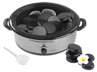 Image de Chauffe-pierres de massage, capacité de 6 L, puissance de 750 W, tension 220 V CA, température maximale de 100 °C, forme ronde