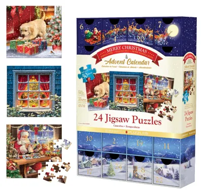Obrázek produktu pro Eurographics Puzzle Adventskalender - Klasické Vánoce, 24 x 50 dílků, 12,5 x 12,5 cm, 8924-5735