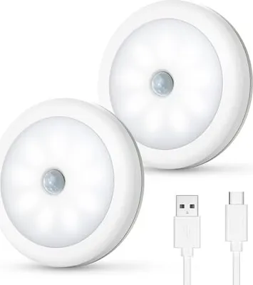 Produktbild von Oqimax LED -Nachtlichtbewegungssensor, wiederaufladbare Schranklichter 3 Modi (Aus/Auto/Ein), Lampenmagnels Schlafzimmer, Schrank, Flur, Treppe, Küche
