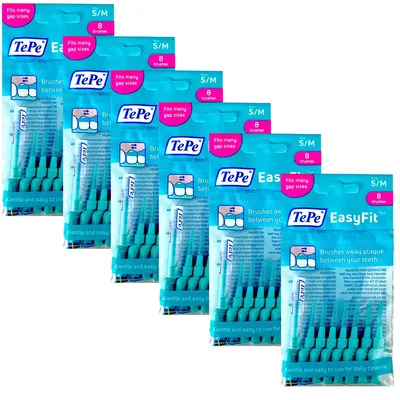 Produktbild von 6x TePe EasyFit S/M - blau 6x  8 Stück