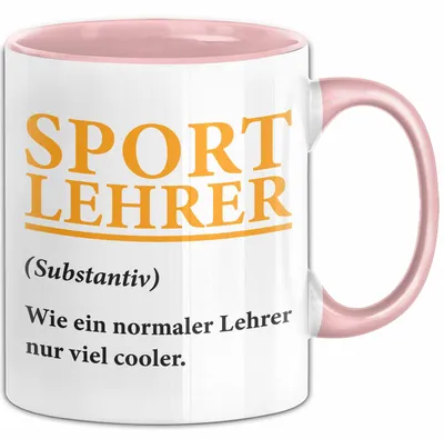 Produktbild von Sportlehrer Unterricht Tasse Geschenk Lustige Geschenkidee Spruch Sport Lehrer Definition (Rosa)